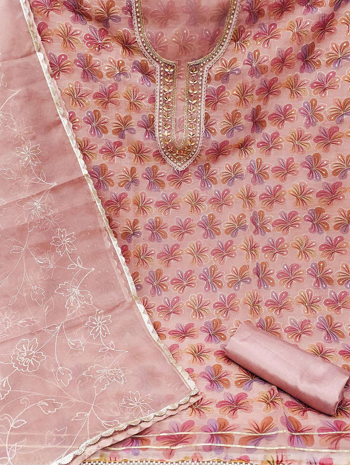women floral printed unstitched suit set - 22430020 -  Standard Image - 2