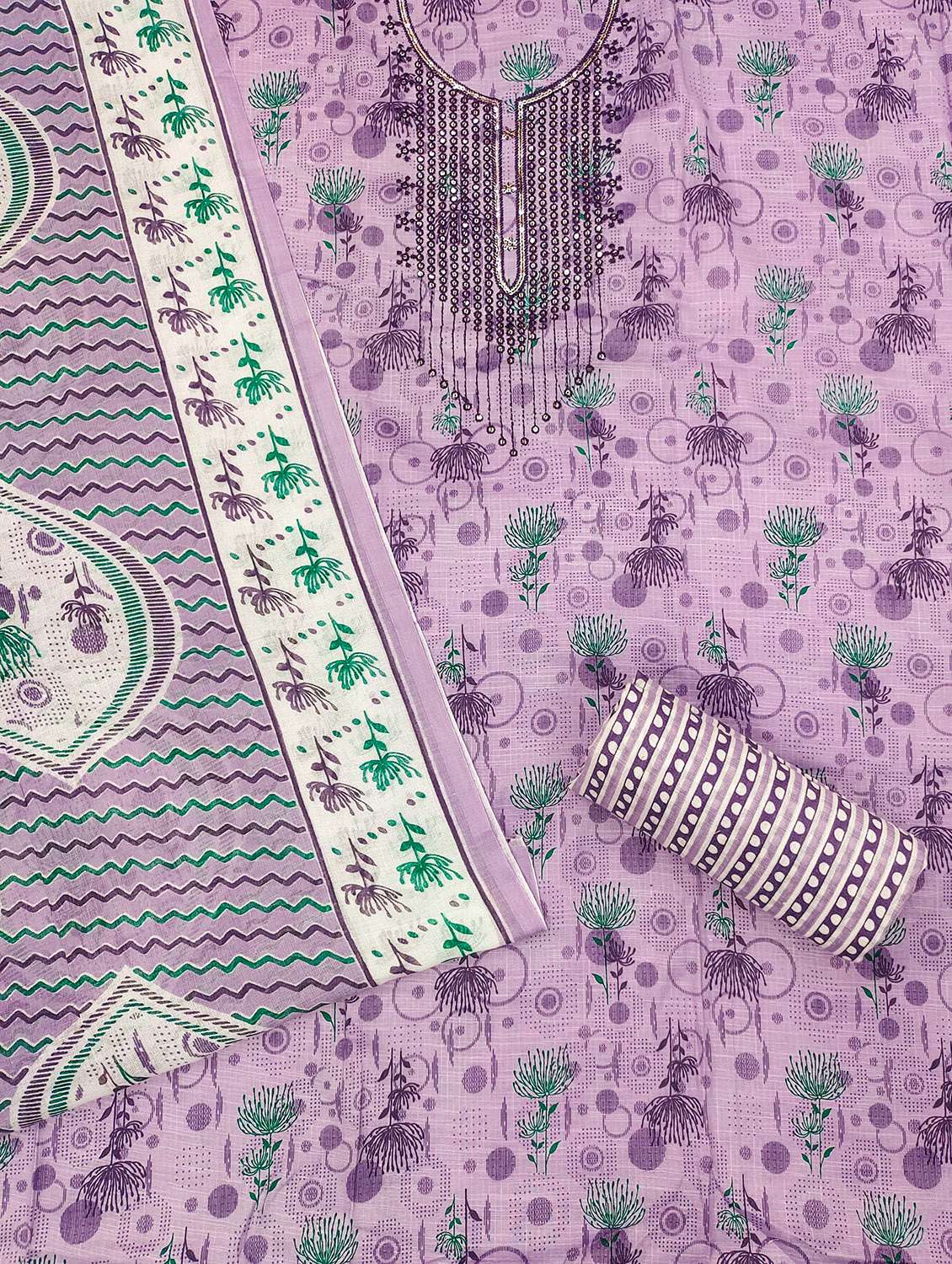 women printed unstitched suit set - 22430090 -  Standard Image - 2