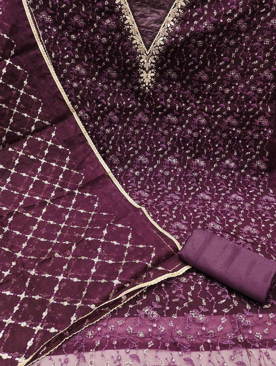 women solid with work unstitched suit set - 22430235 -  Standard Image - 2