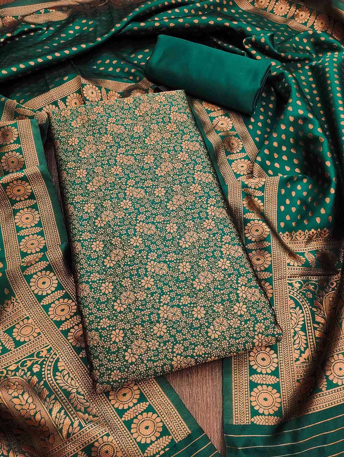 women self design unstitched suit set
