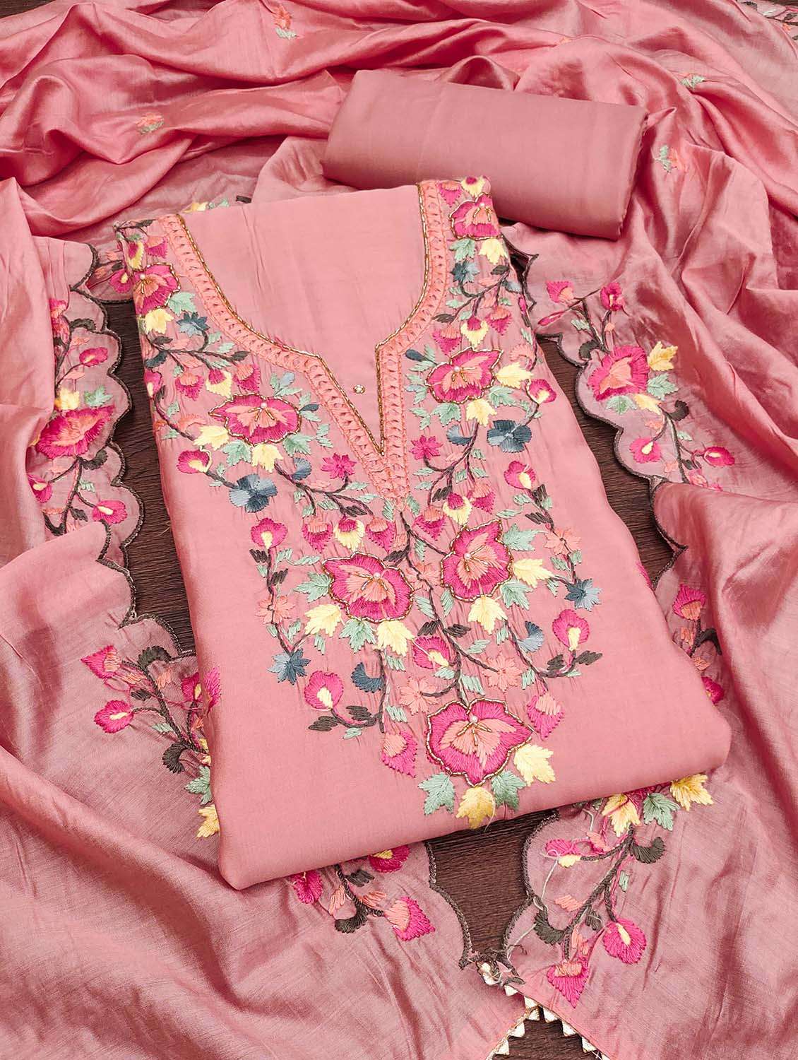 women solid with work unstitched suit set - 22430285 -  Standard Image - 2