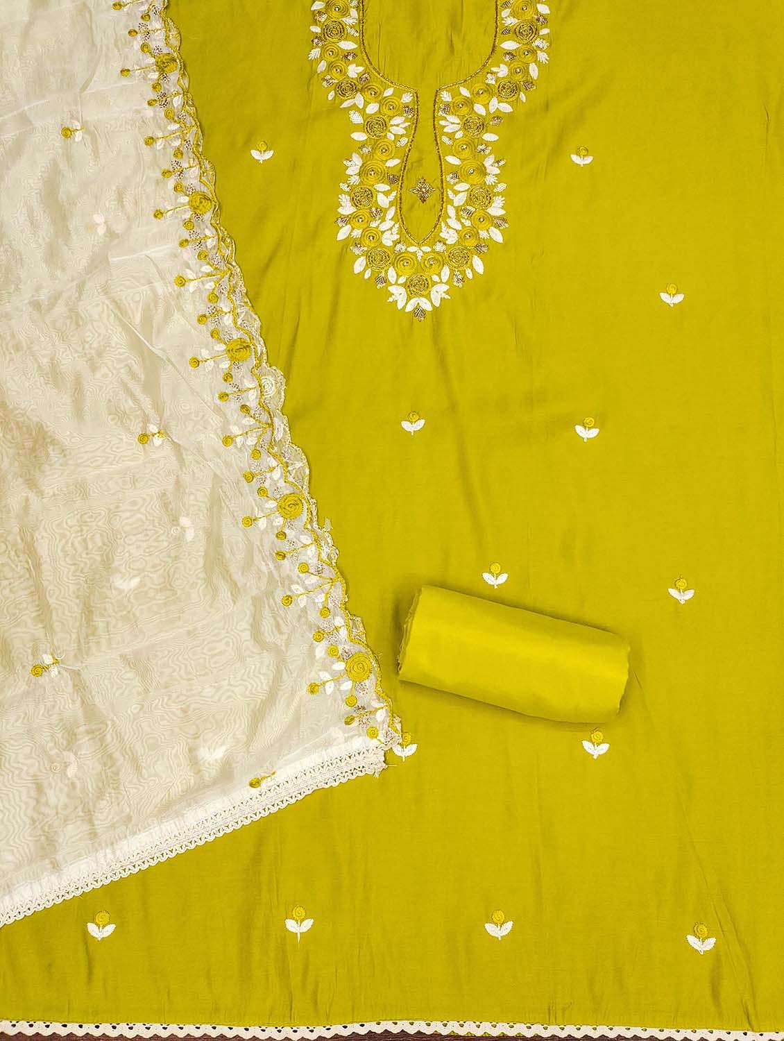 women solid with work unstitched suit set - 22430298 -  Standard Image - 2