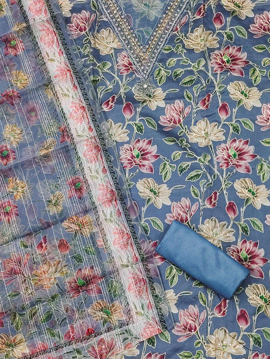 Women Printed Unstitched Suit Set - 22430319 -  Standard Image - 2
