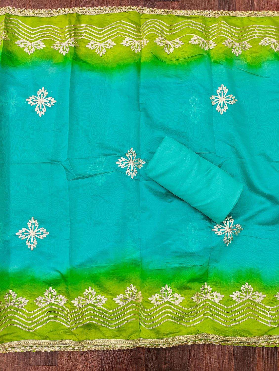 Women Bandhani Printed Unstitched Suit Set - 22430323 -  Standard Image - 2