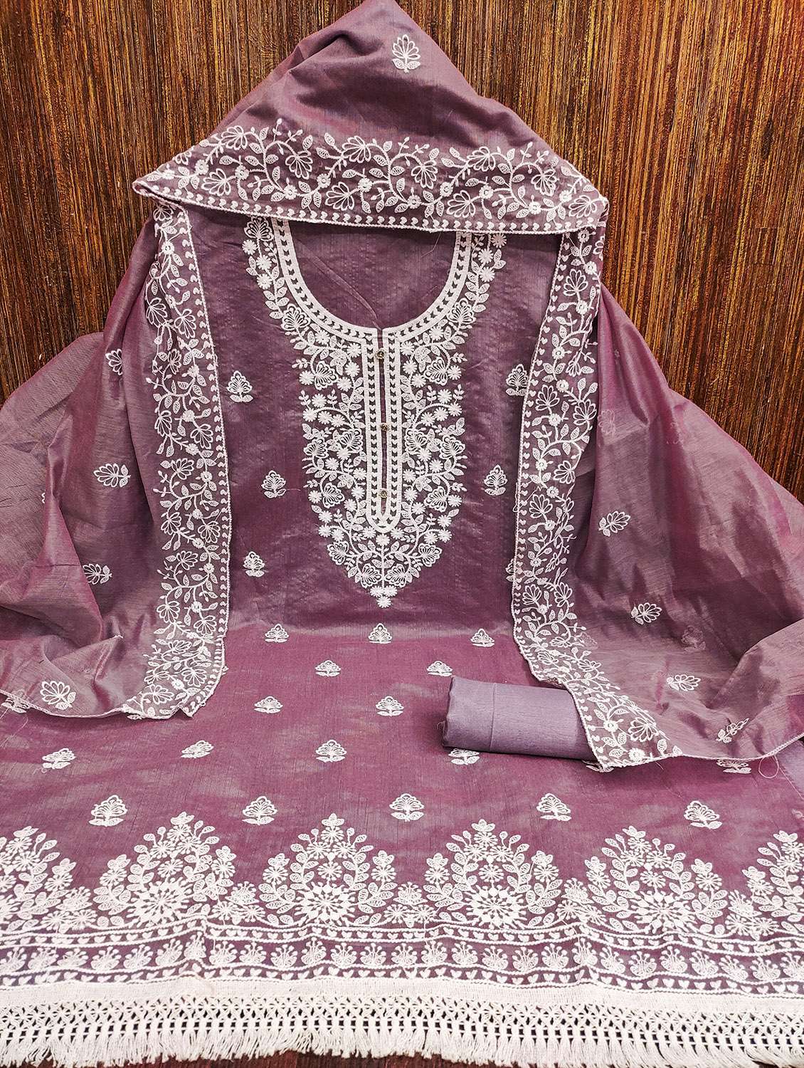 women solid with work unstitched suit set - 22430329 -  Standard Image - 2