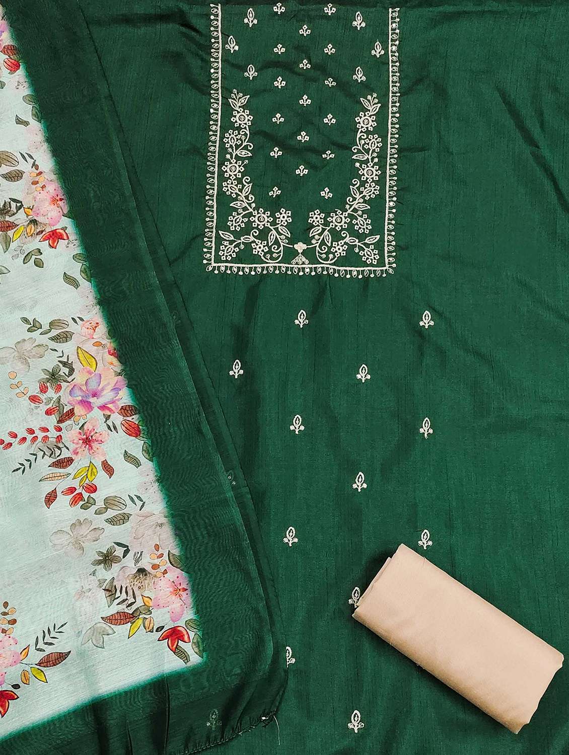 women solid with work unstitched suit set - 22430338 -  Standard Image - 2