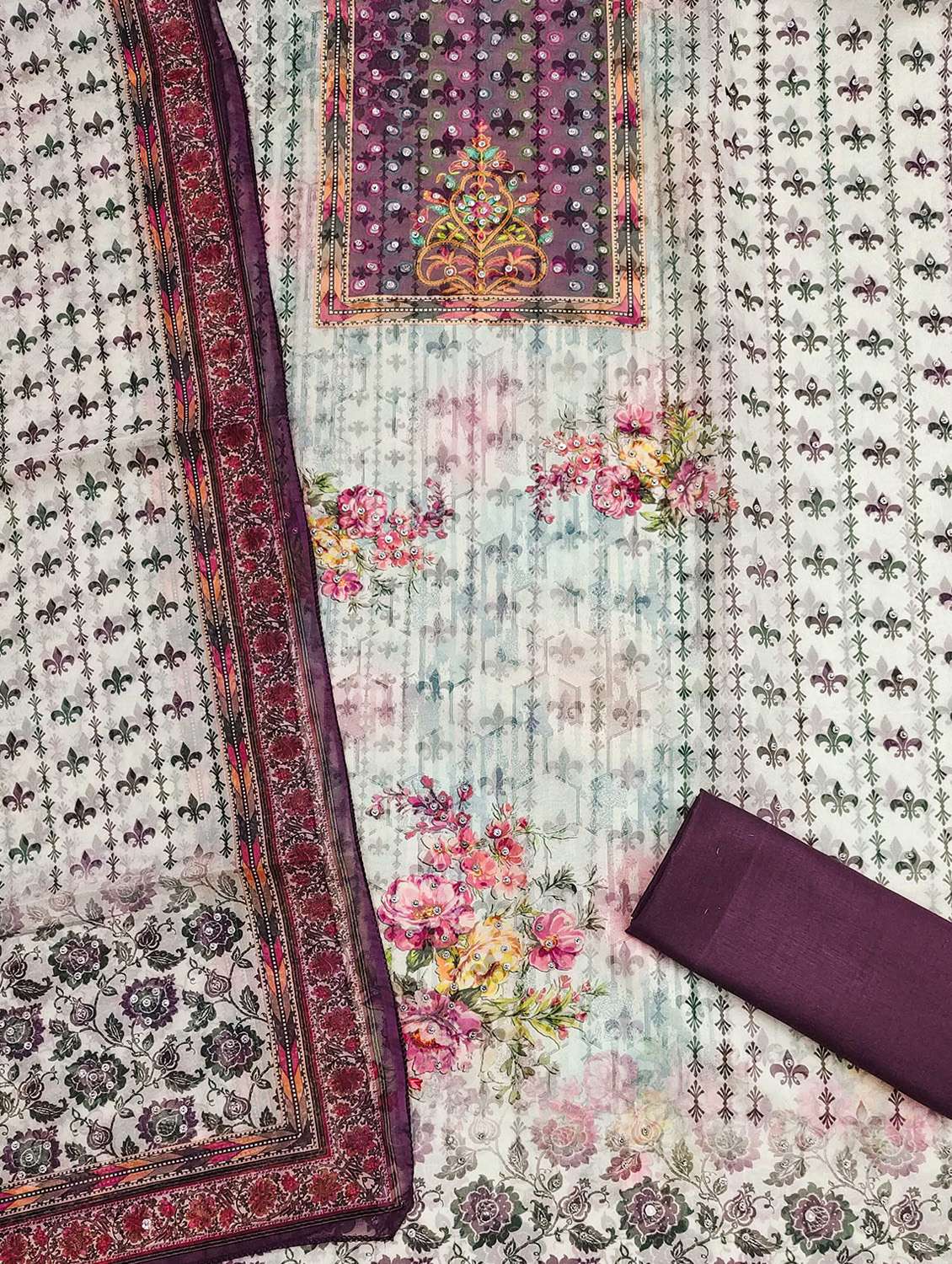 women printed unstitched suit set - 22430349 -  Standard Image - 2