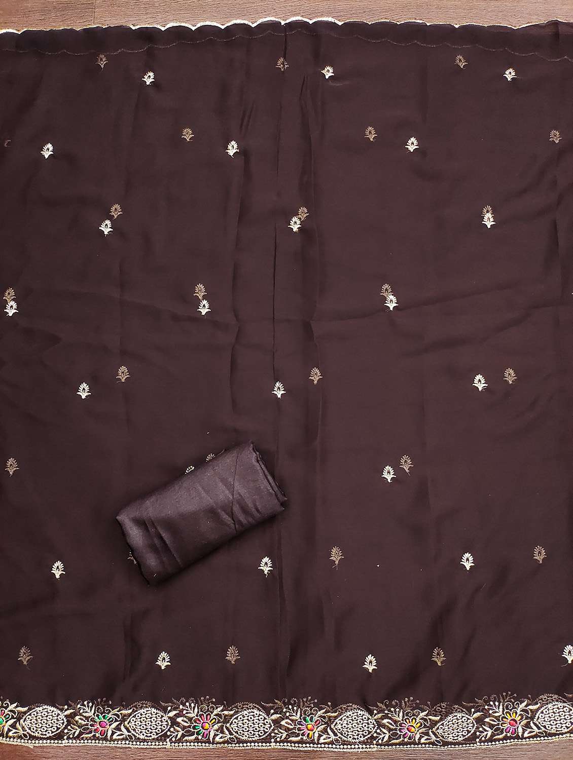 women solid with work unstitched suit set - 22430409 -  Standard Image - 2