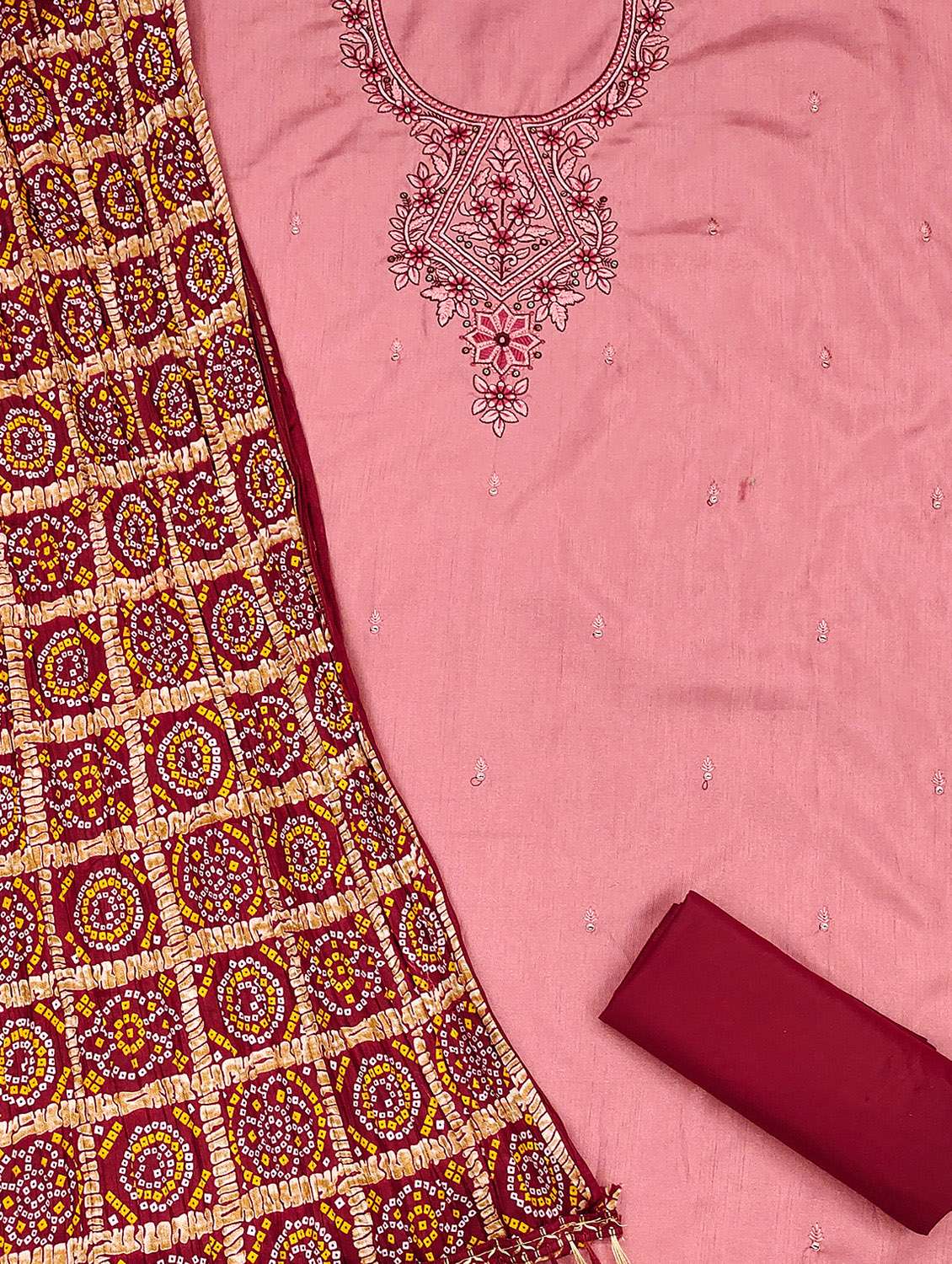 women solid with work unstitched suit set - 22430450 -  Standard Image - 2