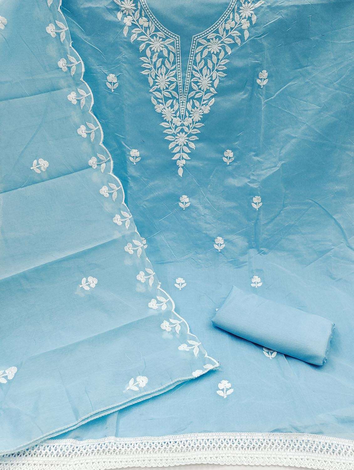 women solid with work unstitched suit set - 22430632 -  Standard Image - 2