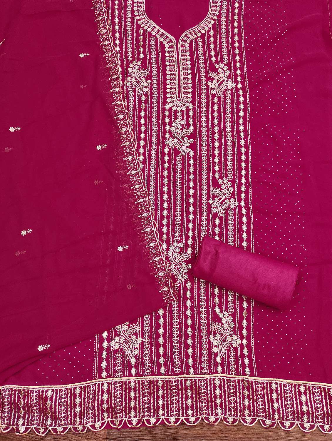 women solid with work unstitched suit set - 22430798 -  Standard Image - 2