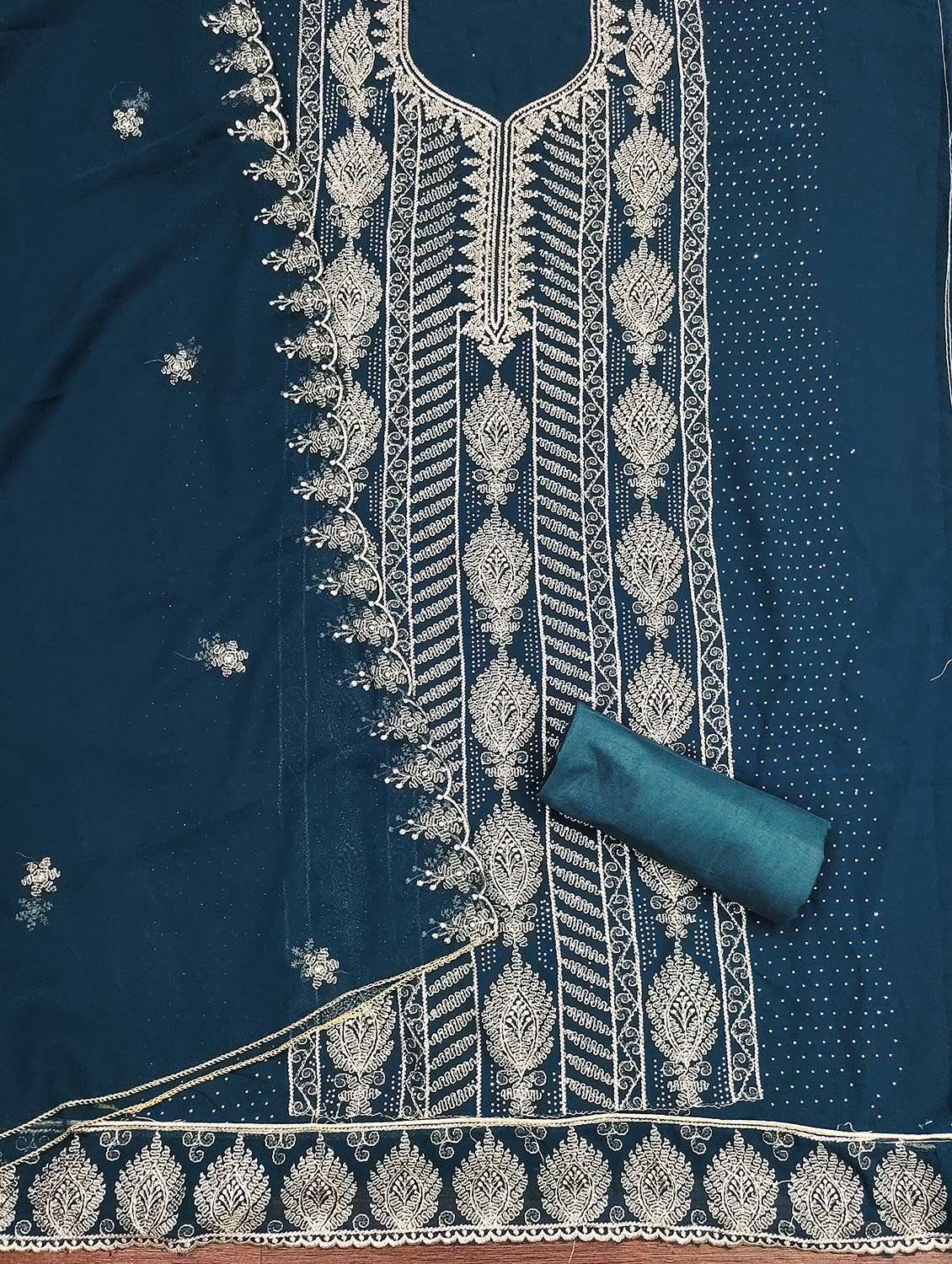 women solid with work unstitched suit set - 22430804 -  Standard Image - 2