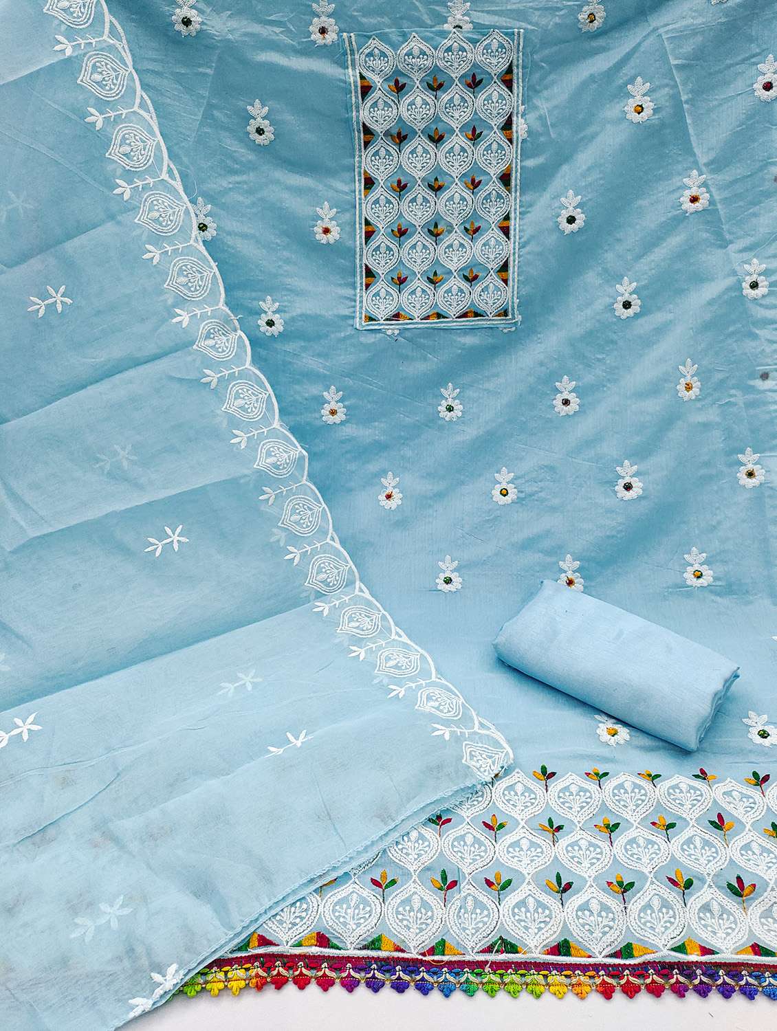 women solid with work unstitched suit set - 22430868 -  Standard Image - 2