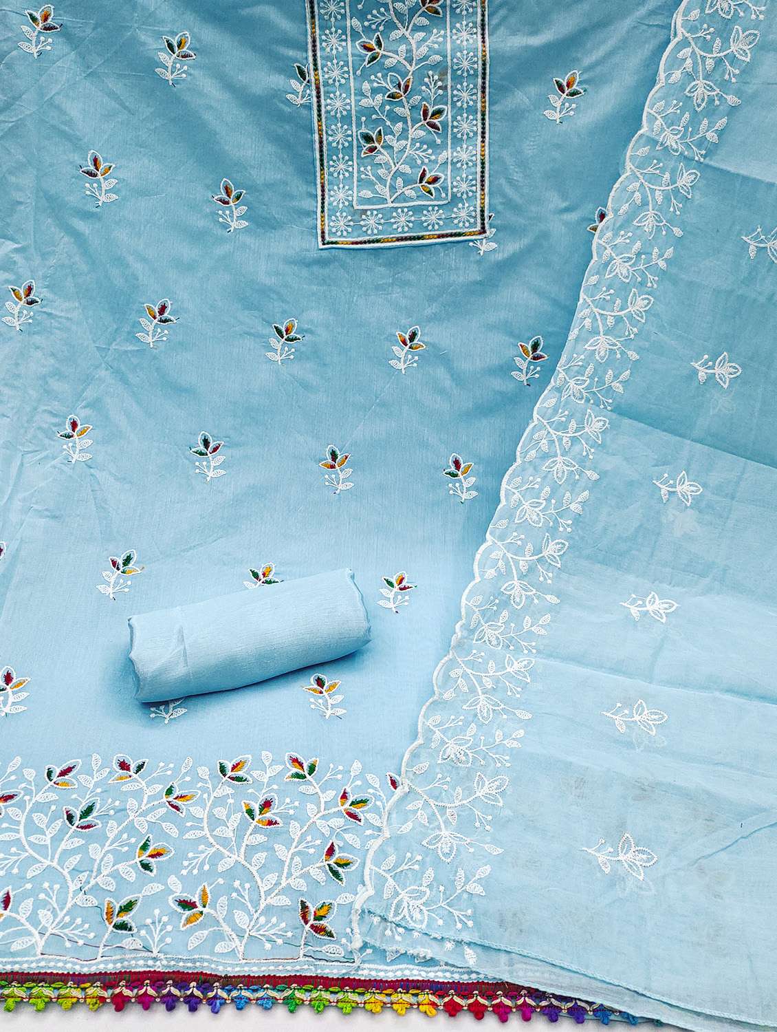women solid with work unstitched suit set - 22430873 -  Standard Image - 2