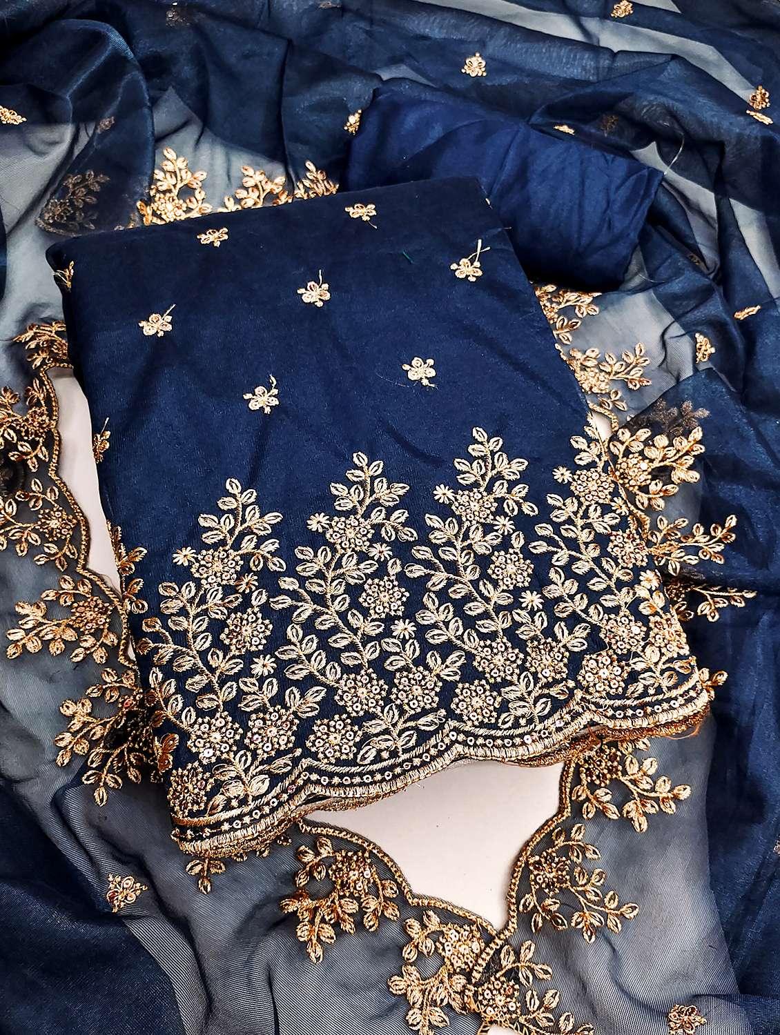 women solid with work unstitched suit set - 22430879 -  Standard Image - 2