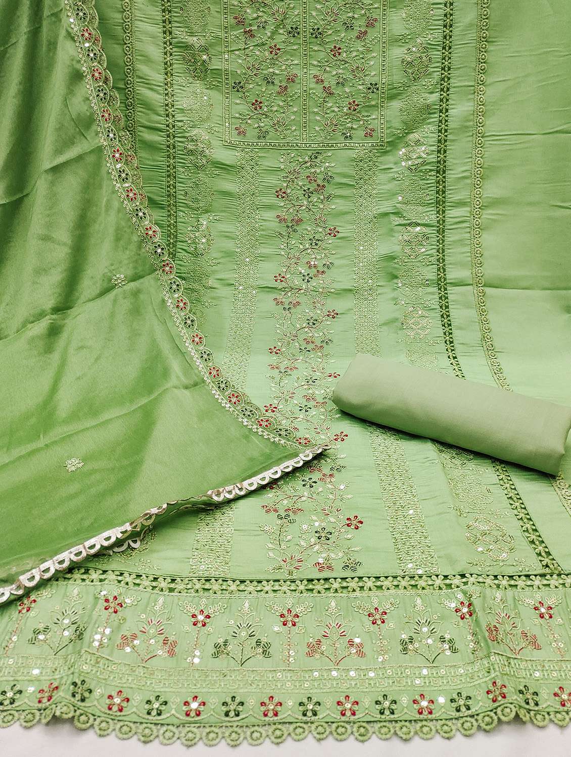 women solid with work unstitched suit set - 22430899 -  Standard Image - 2