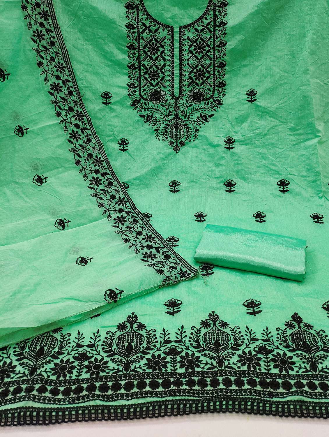 women solid with work unstitched suit set - 22430993 -  Standard Image - 2