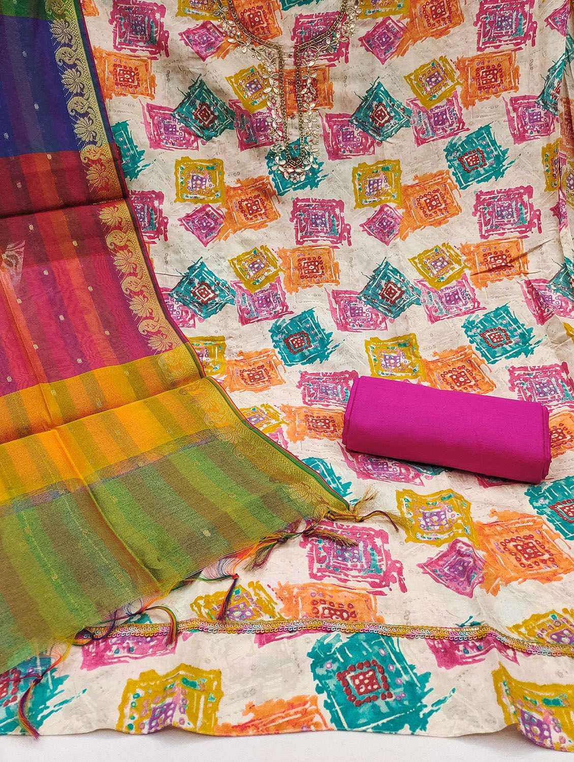 women printed unstitched suit set - 22431031 -  Standard Image - 2