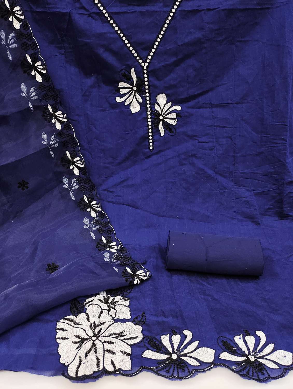 women solid with work unstitched suit set - 22431096 -  Standard Image - 2