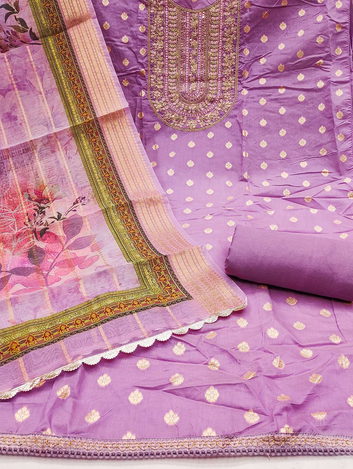 Women Self Design Unstitched Suit Set - 22431143 -  Standard Image - 2