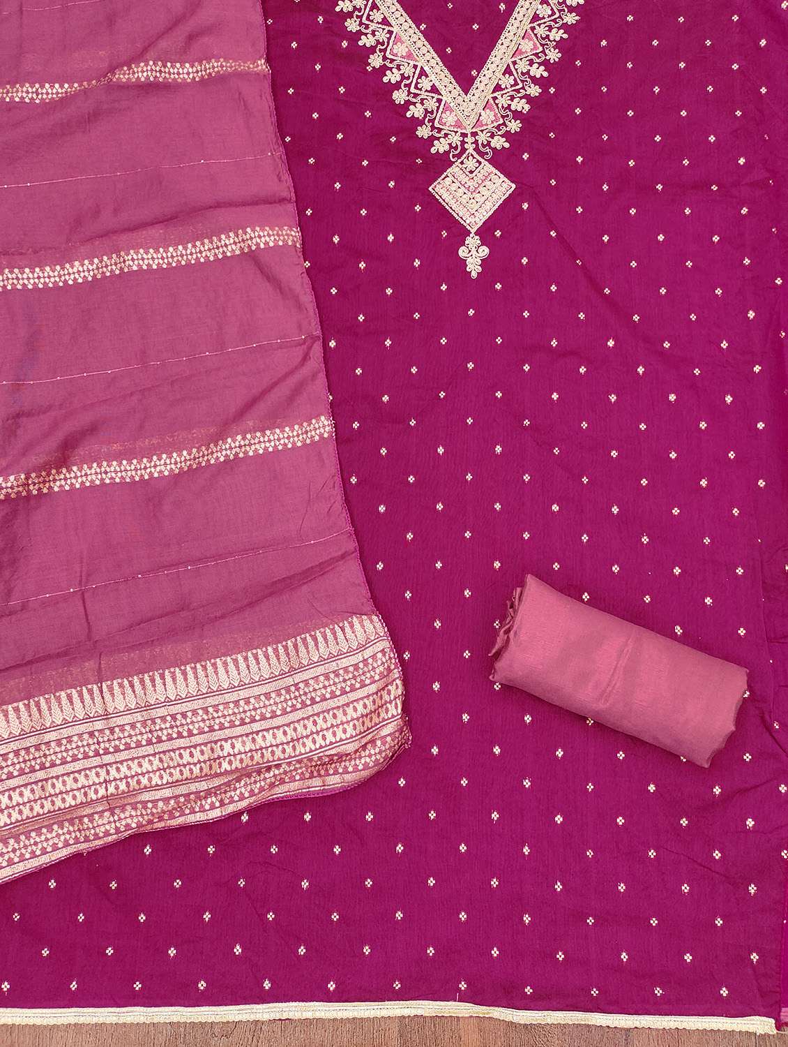 Women Self Design Unstitched Suit Set - 22431234 -  Standard Image - 2