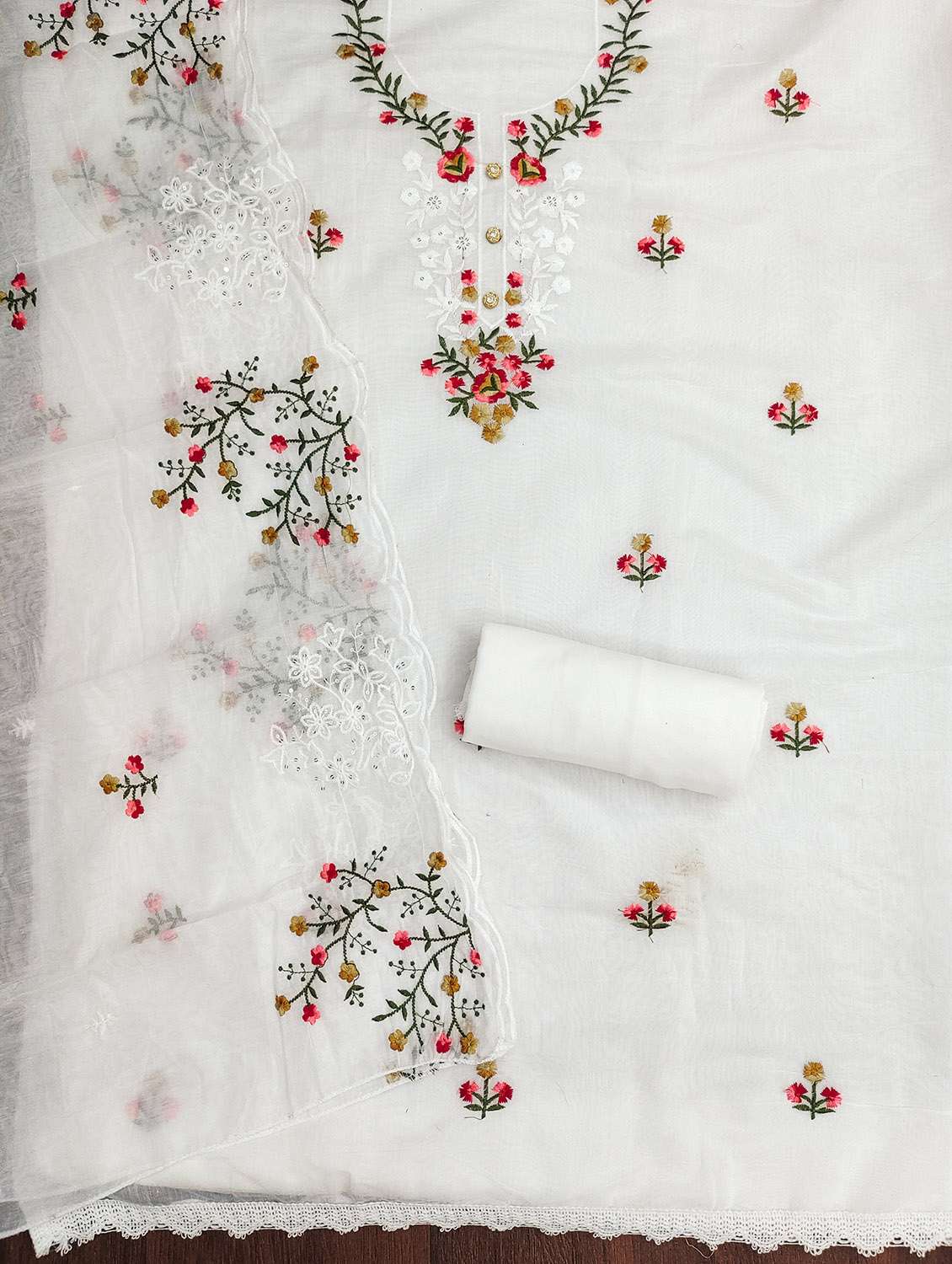 women solid with work unstitched suit set - 22431245 -  Standard Image - 2