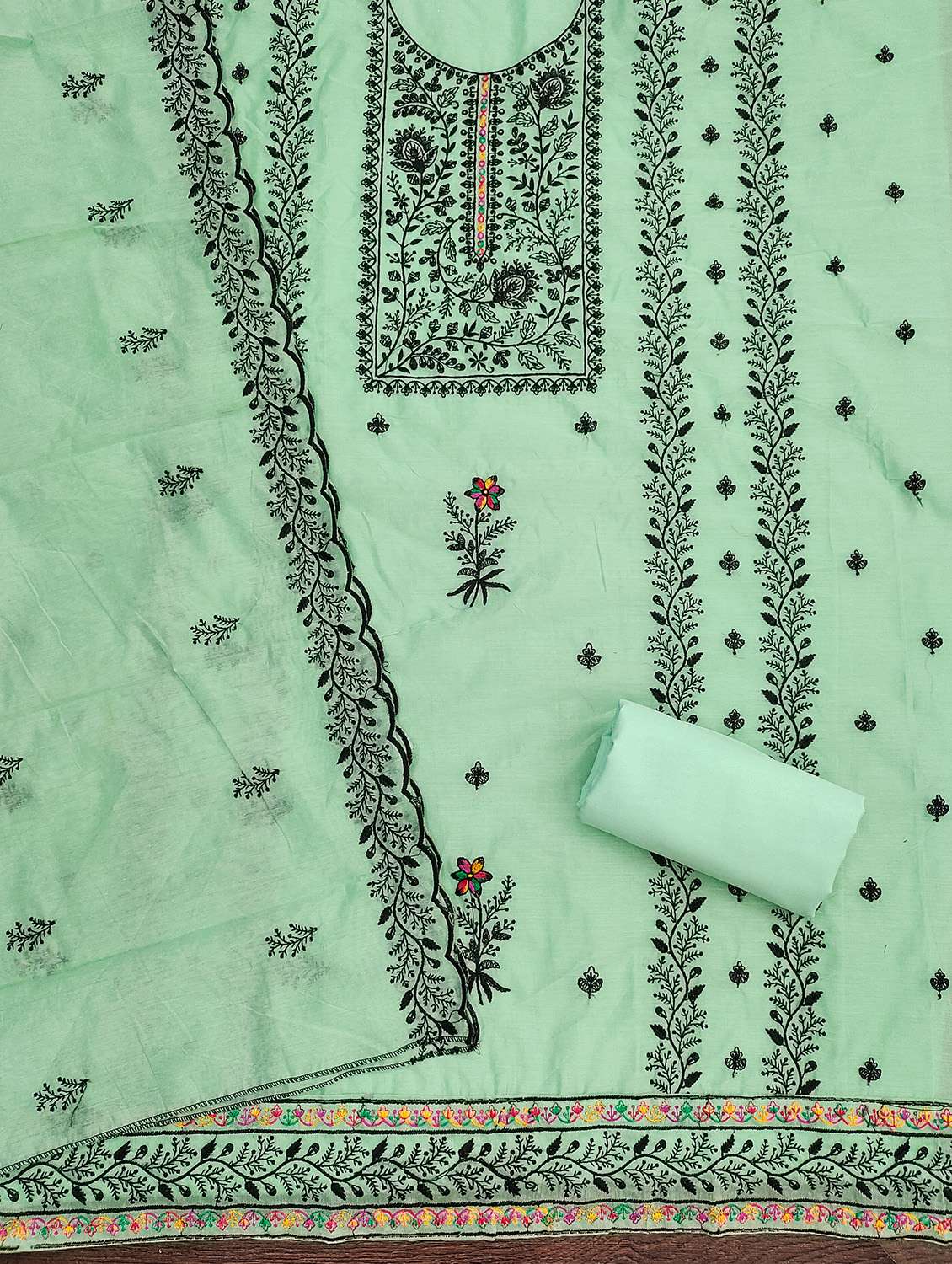 women solid with work unstitched suit set - 22431247 -  Standard Image - 2