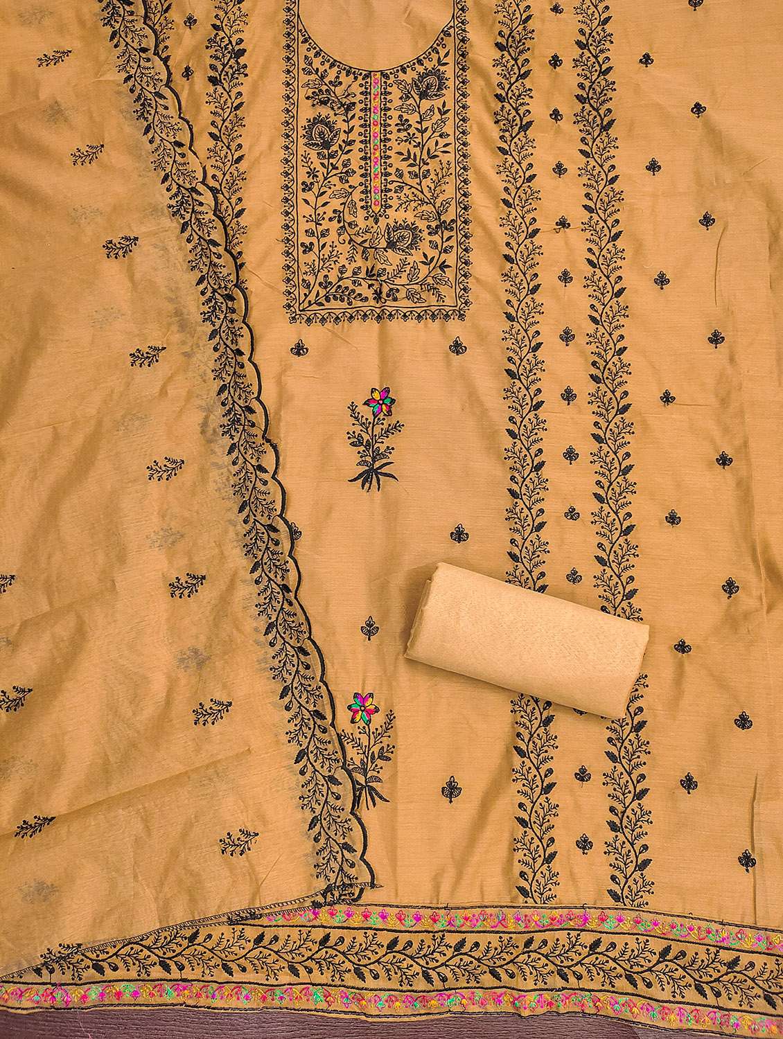 women solid with work unstitched suit set - 22431248 -  Standard Image - 2