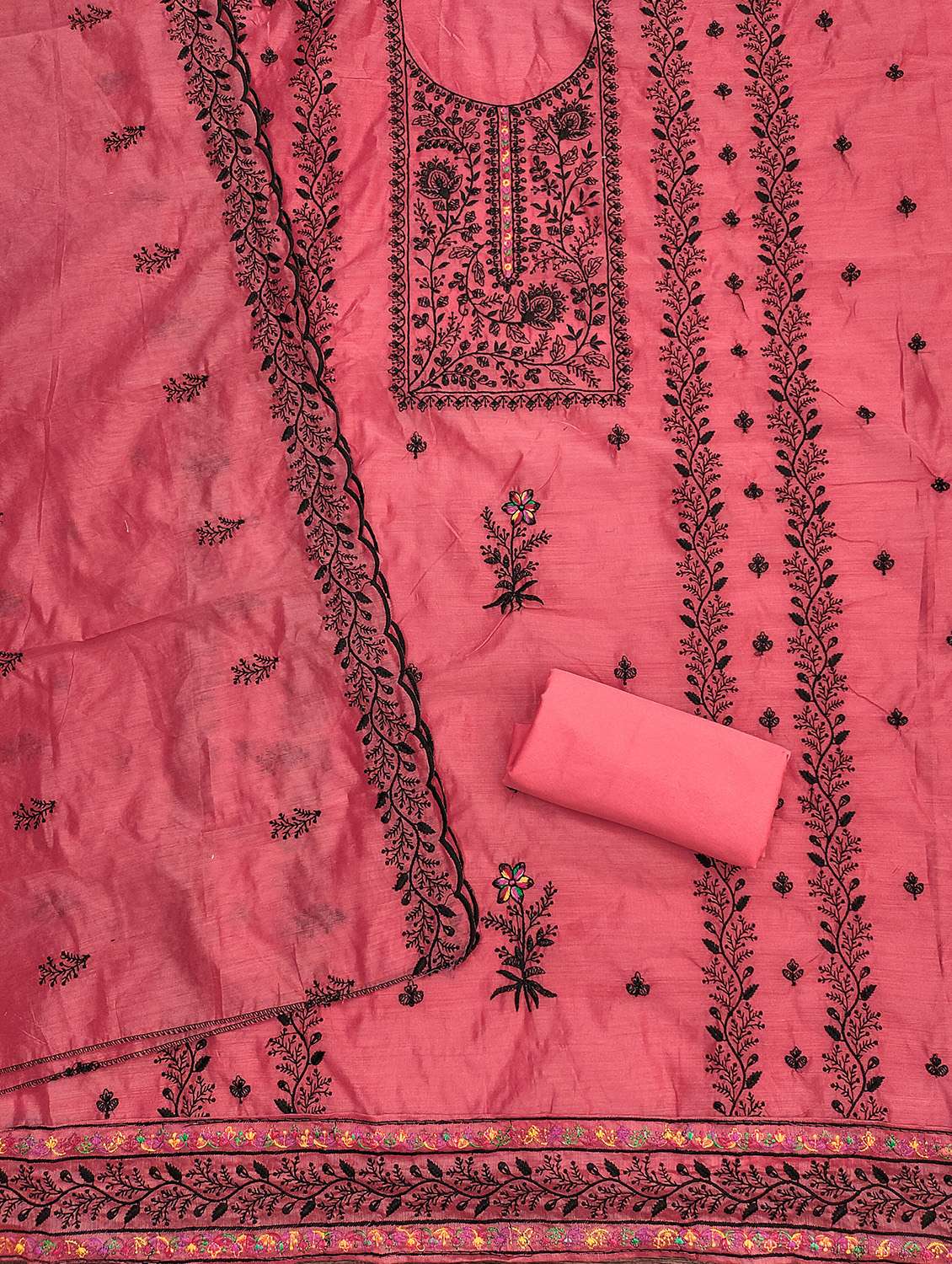 women solid with work unstitched suit set - 22431249 -  Standard Image - 2