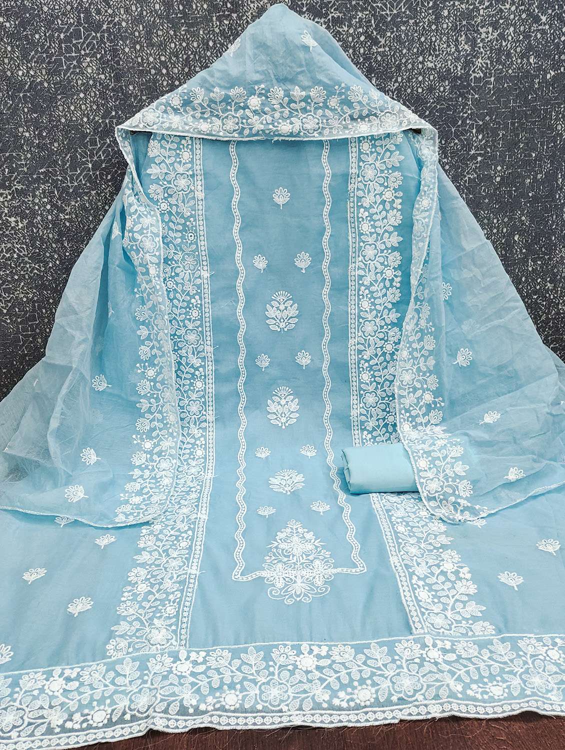 women solid with work unstitched suit set - 22431481 -  Standard Image - 2