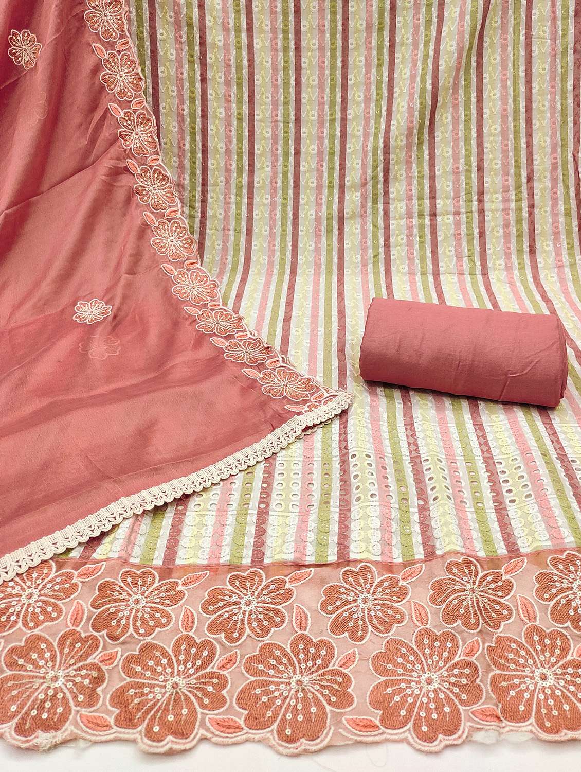 women striped unstitched suit set - 22431483 -  Standard Image - 2