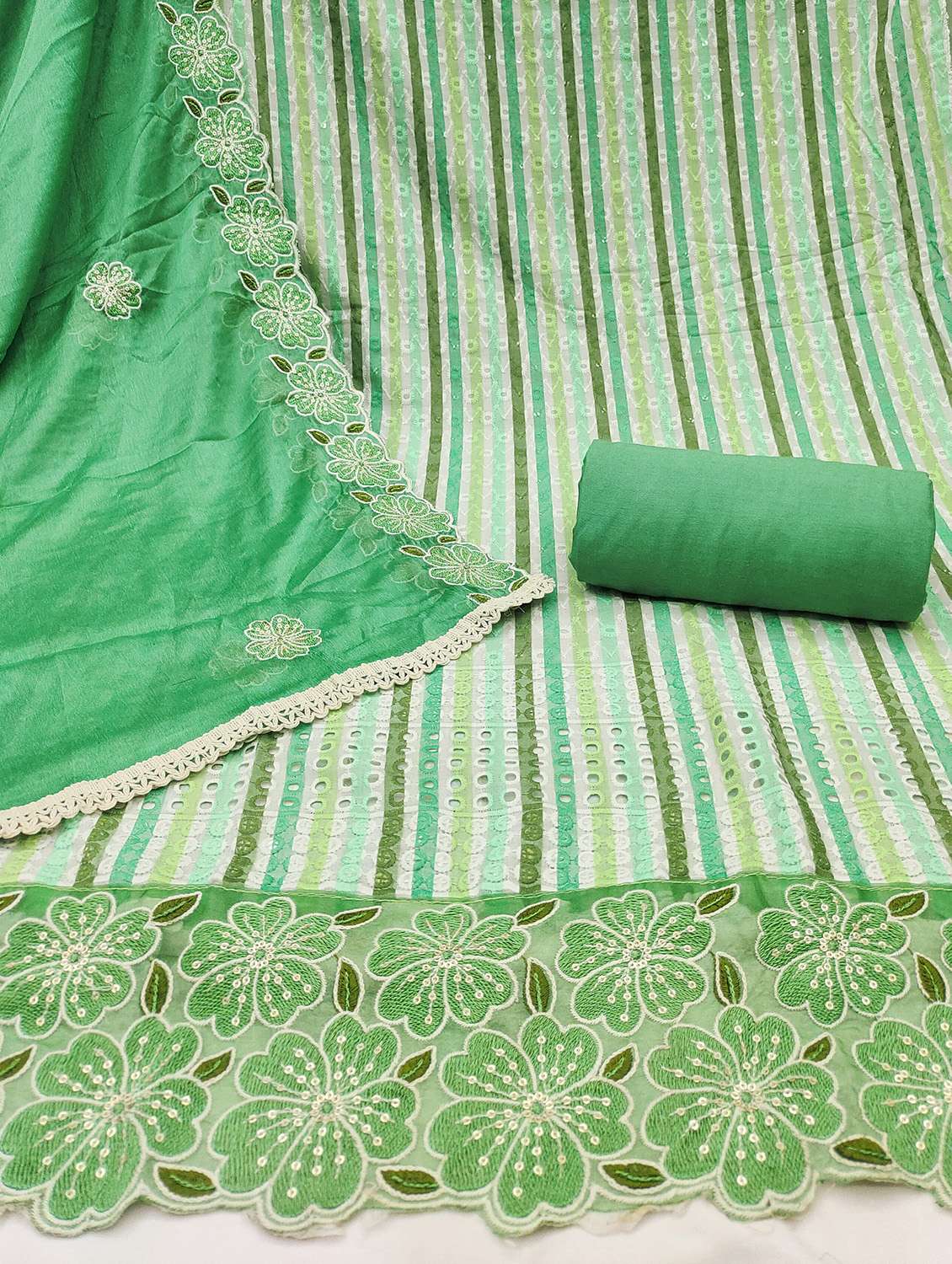 women striped unstitched suit set - 22431484 -  Standard Image - 2