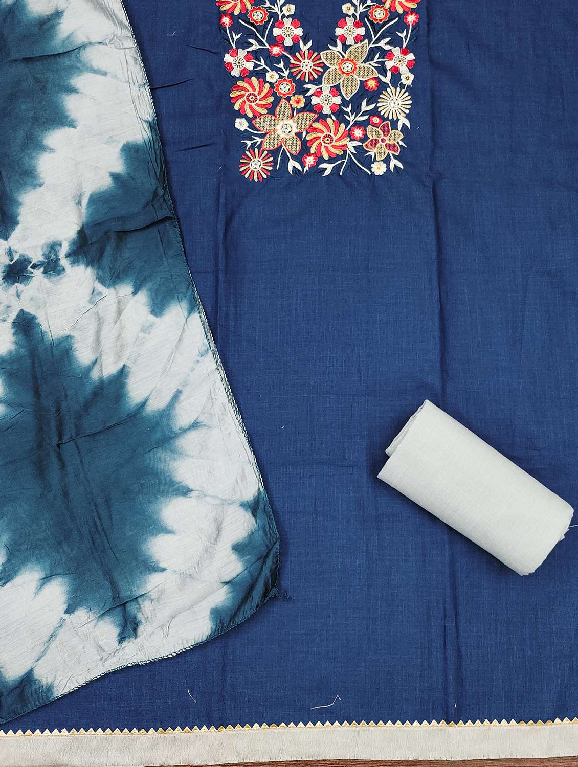 women solid with work unstitched suit set - 22431532 -  Standard Image - 2