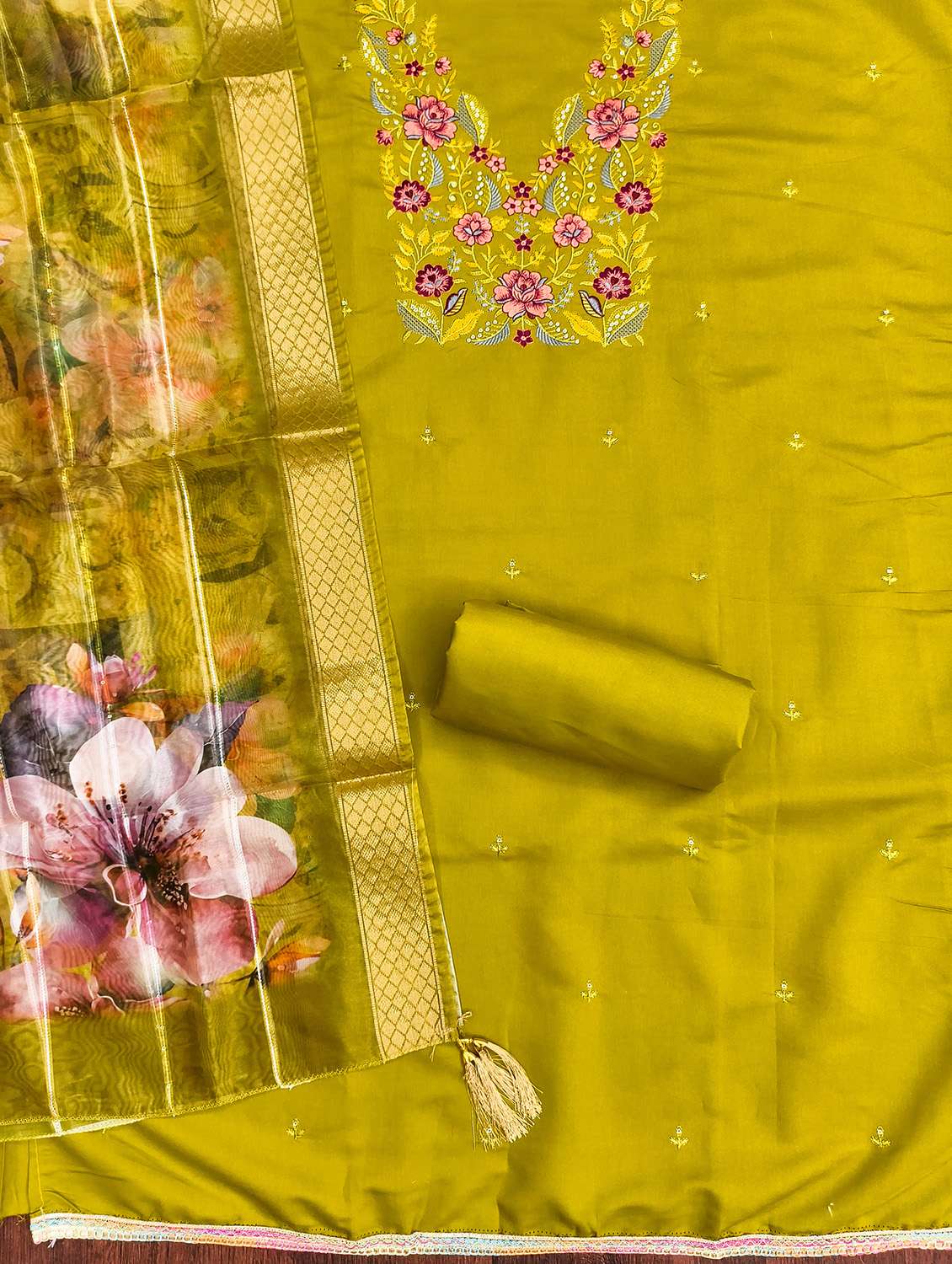 women solid with work unstitched suit set - 22431537 -  Standard Image - 2