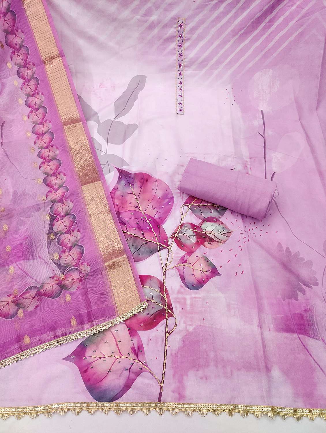 Women Printed Unstitched Suit Set - 22431773 -  Standard Image - 2