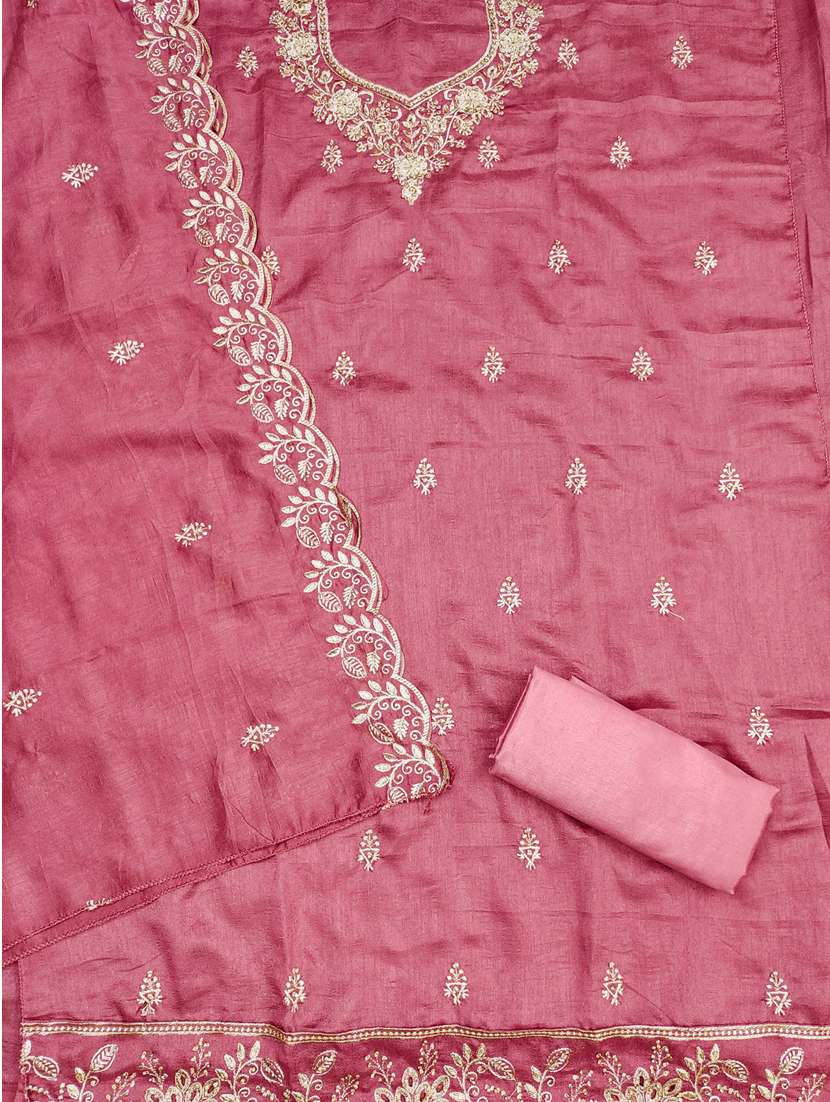 women solid with work unstitched suit set - 22431812 -  Standard Image - 2