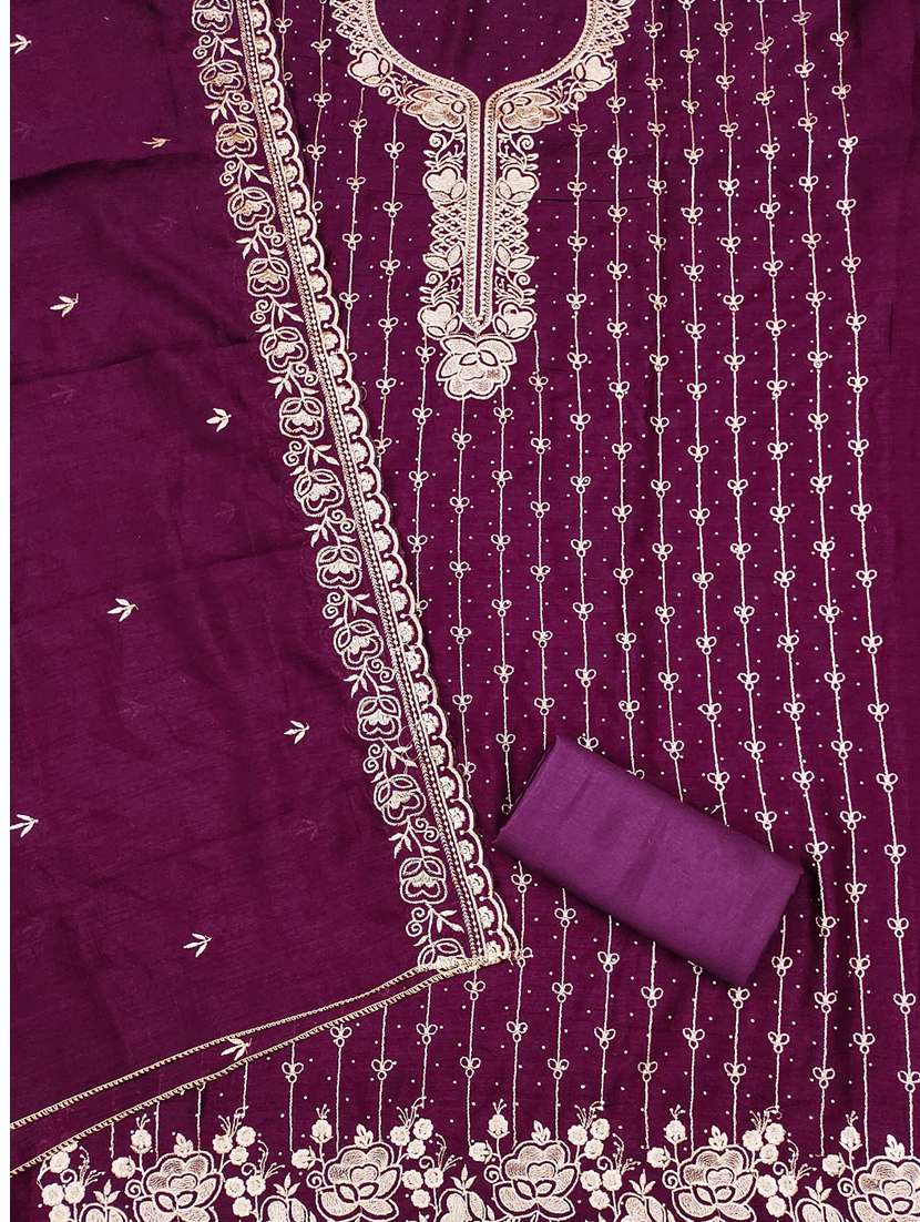 women solid with work unstitched suit set - 22431828 -  Standard Image - 2