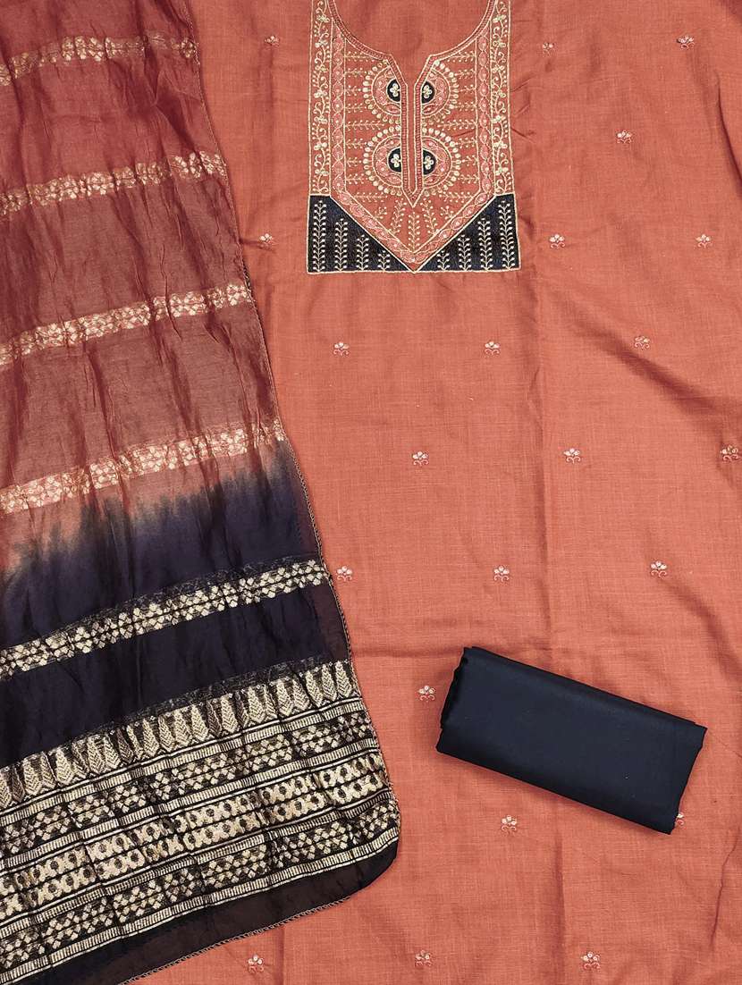 women solid with work unstitched suit set - 22431832 -  Standard Image - 2