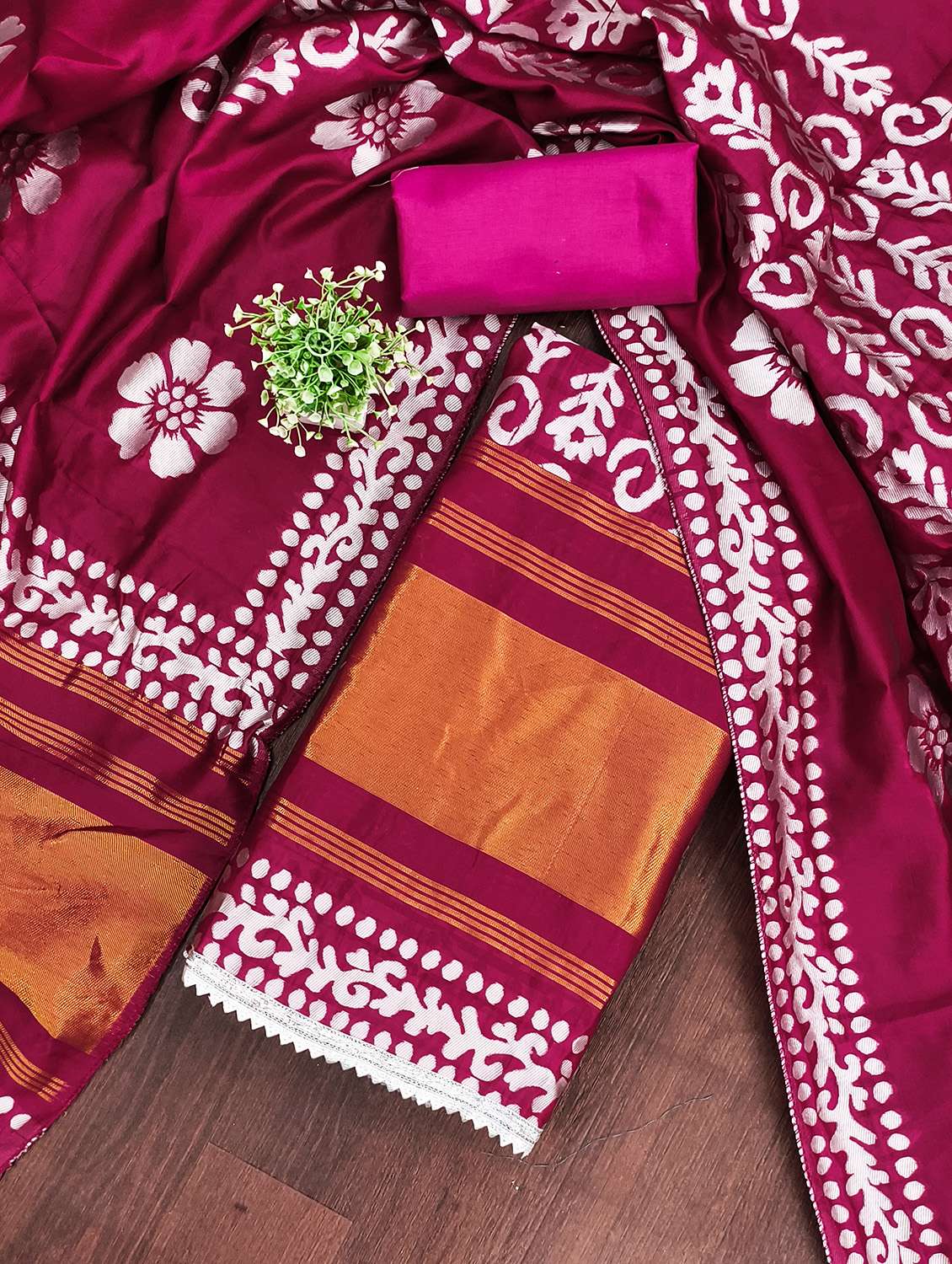 women batik printed unstitched suit set - 22431887 -  Standard Image - 2