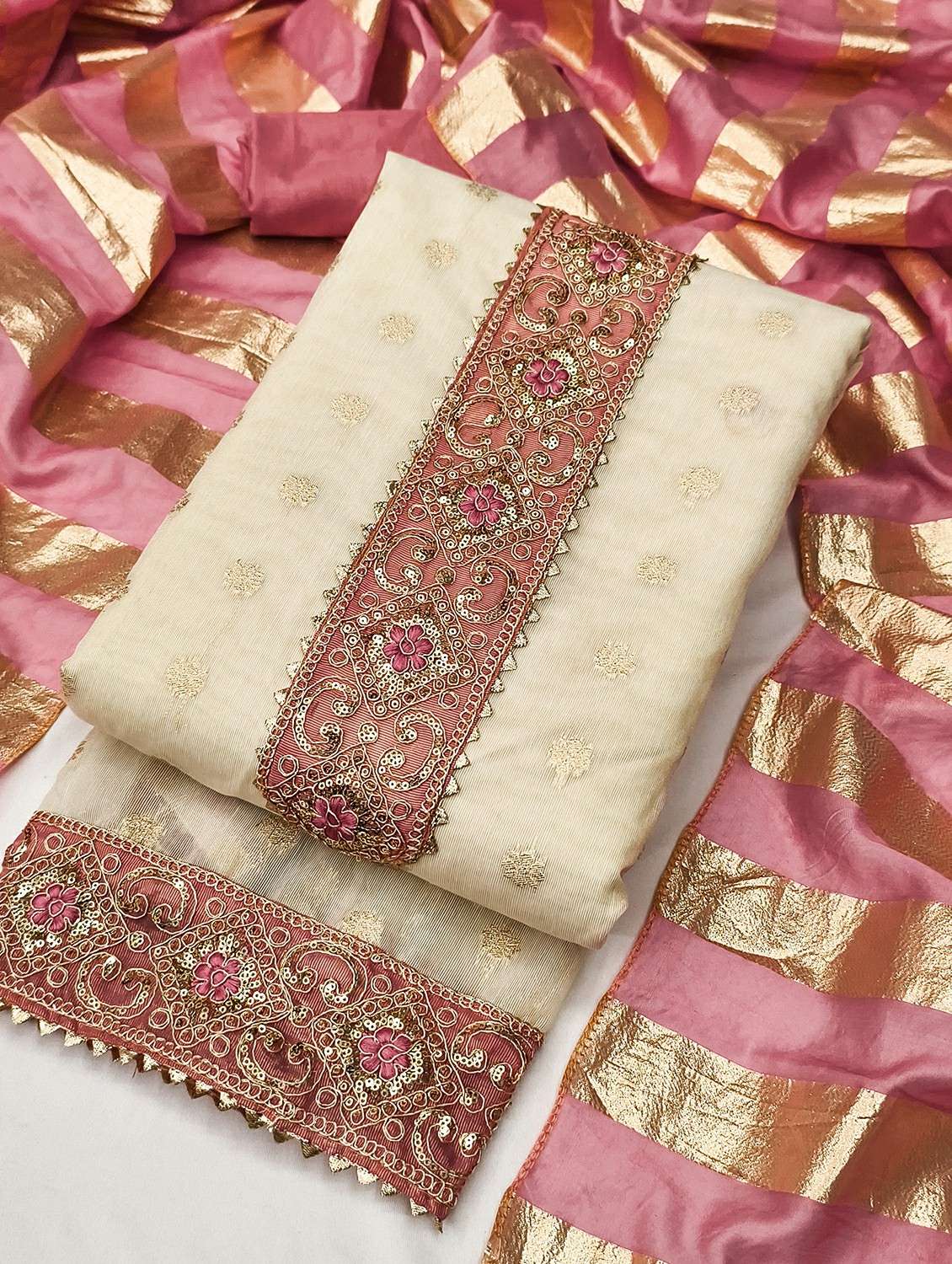 women self design embroidered unstitched suit set - 22431905 -  Standard Image - 2