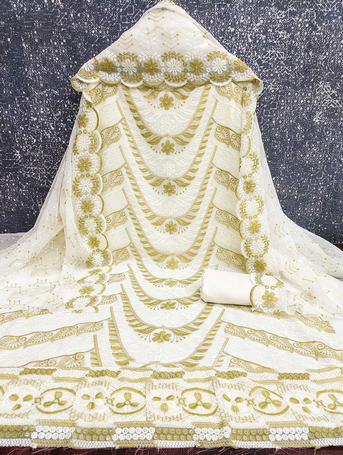 women solid with work unstitched suit set - 22431907 -  Standard Image - 2