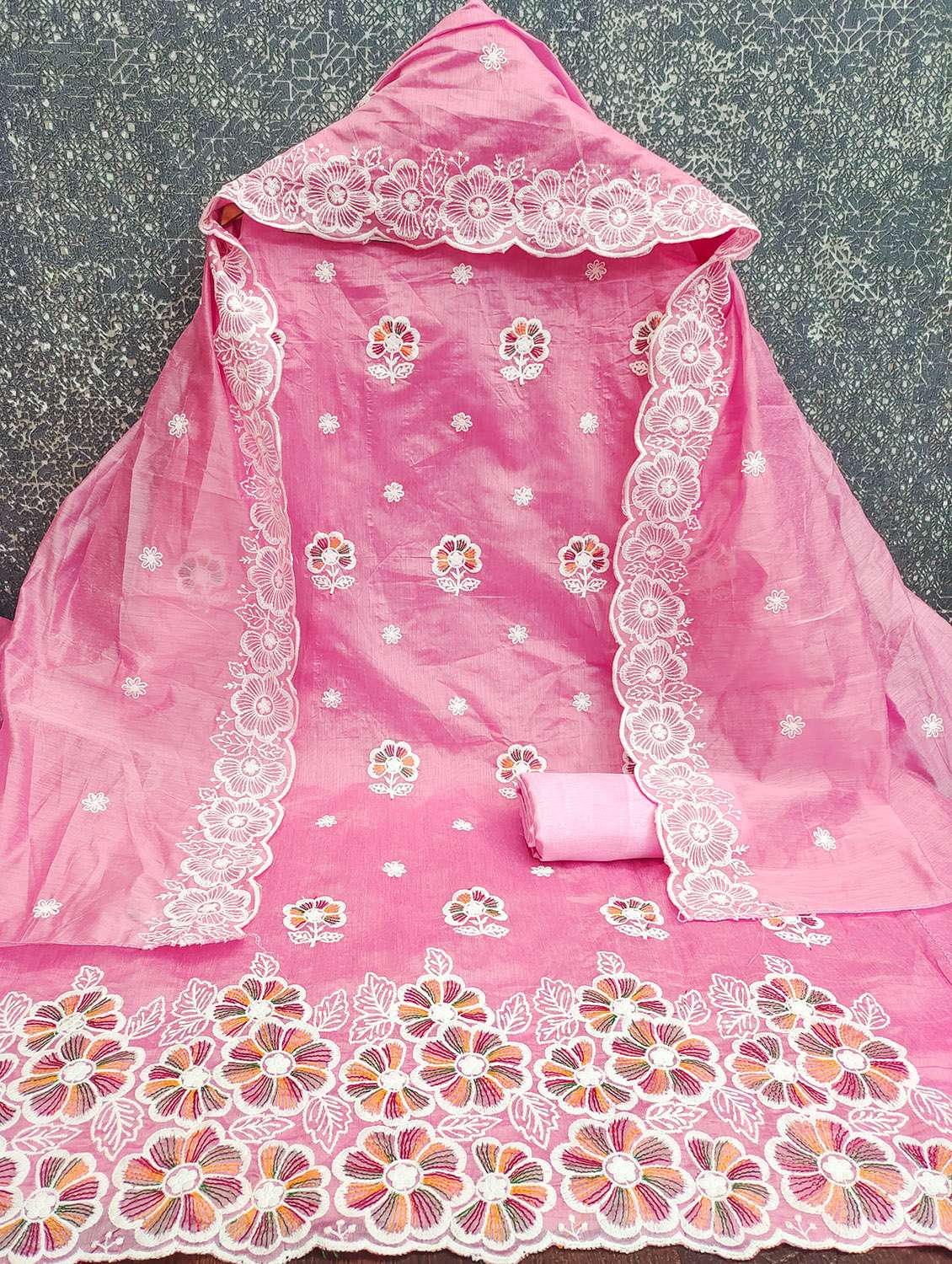 women solid with work unstitched suit set - 22431927 -  Standard Image - 2