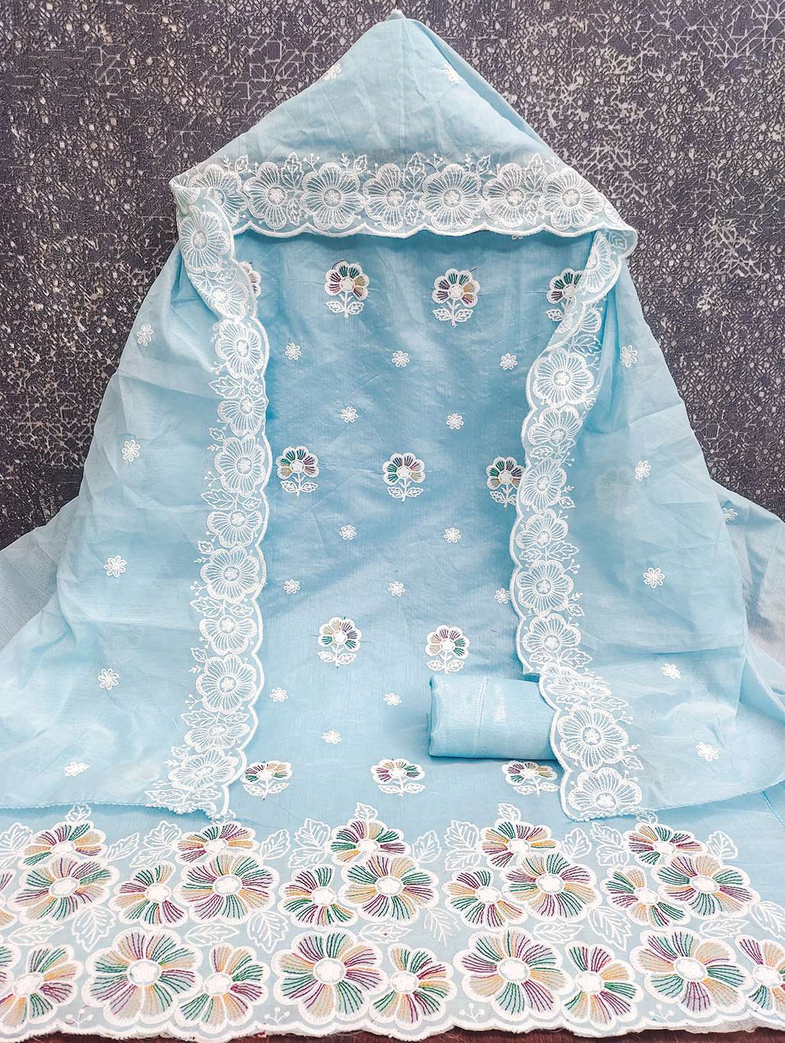 women solid with work unstitched suit set - 22431928 -  Standard Image - 2