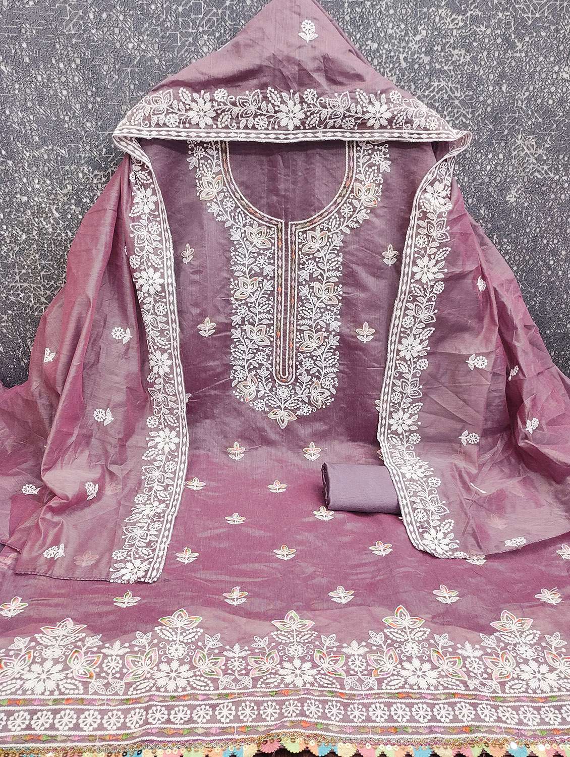 women solid with work unstitched suit set - 22431930 -  Standard Image - 2