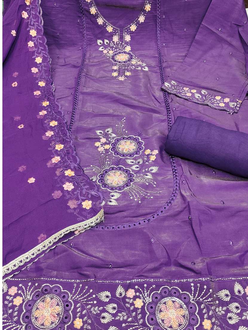 women solid with work unstitched suit set - 22432001 -  Standard Image - 2