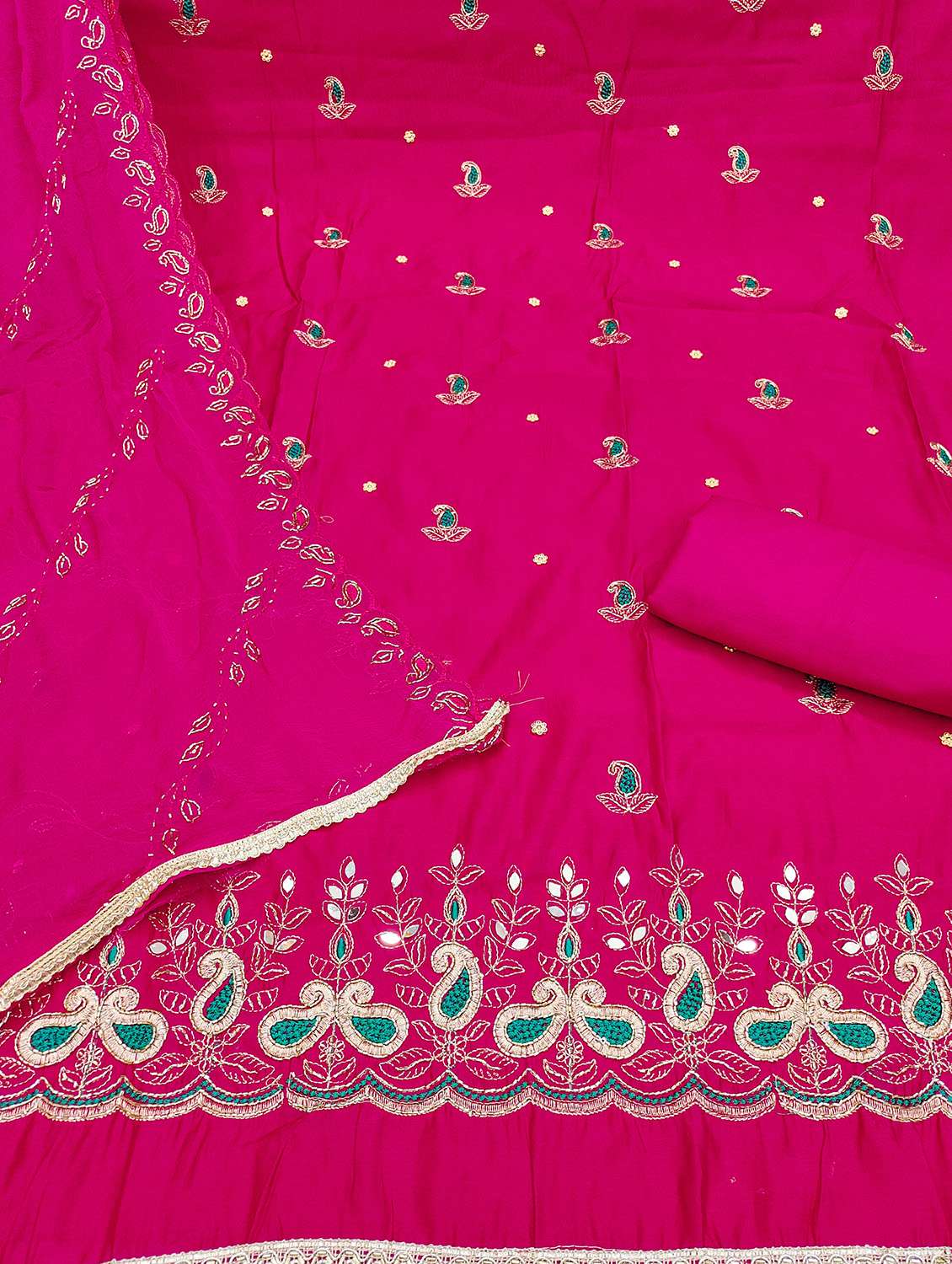 women solid with work unstitched suit set - 22432024 -  Standard Image - 2