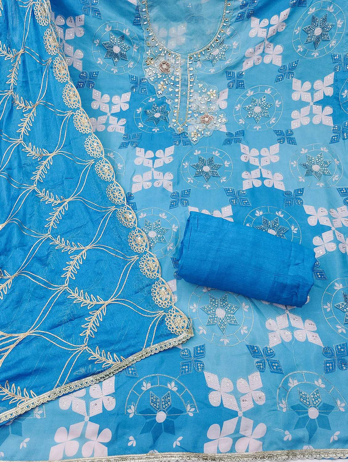 Women Printed Unstitched Suit Set - 22432047 -  Standard Image - 2