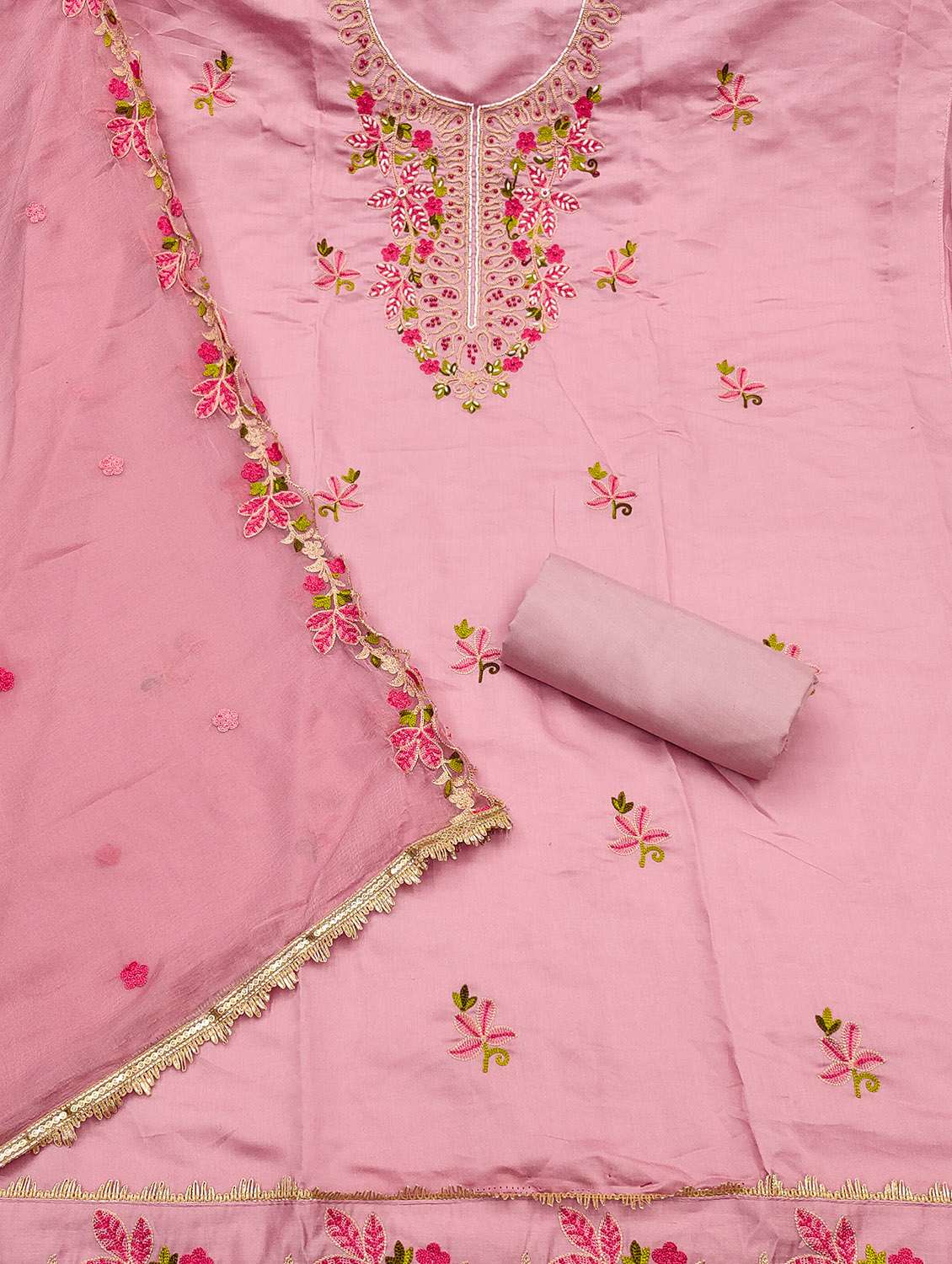 women solid with work unstitched suit set - 22432085 -  Standard Image - 2