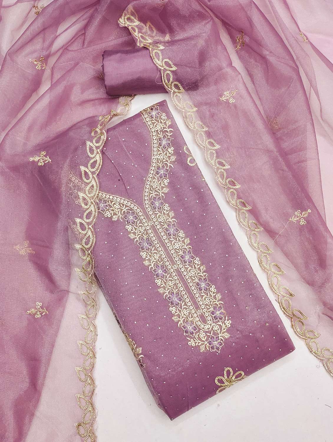 women solid with work unstitched suit set - 22432104 -  Standard Image - 2