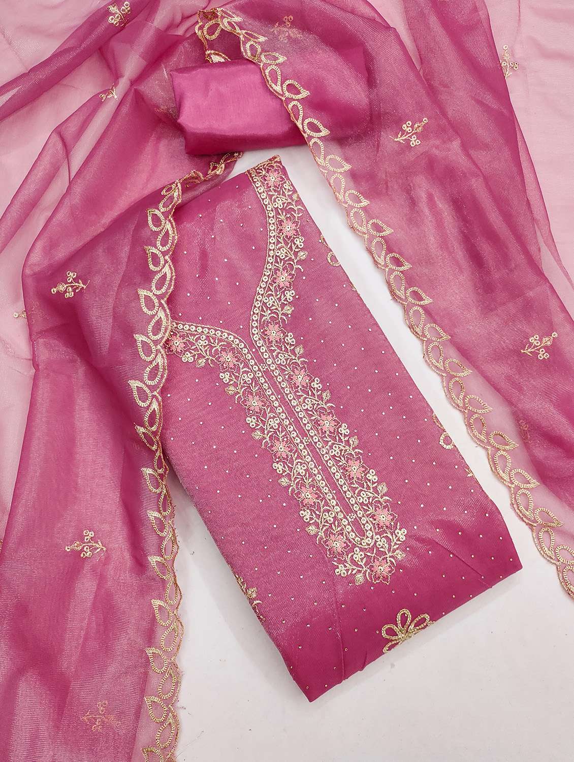 women solid with work unstitched suit set - 22432106 -  Standard Image - 2